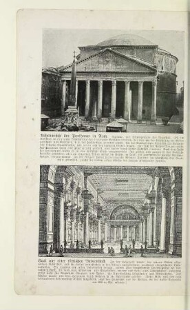 Außenansicht des Pantheons in Rom. Saal aus einer römischen Badeanstalt