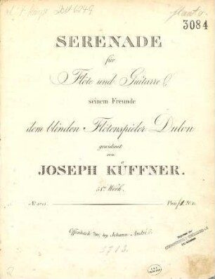 Serenade für Flöte und Guitarre : 54tes Werk