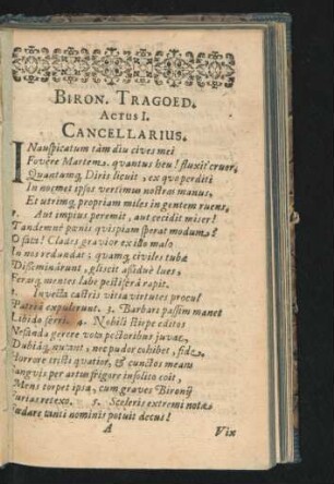 Actus I. Cancellarius.