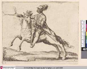 [Ein Kavallerist feuert eine Pistole ab; A Cavalryman Firing a Pistol]