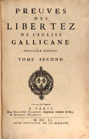 Preuves des libertez de l'église gallicane, 2