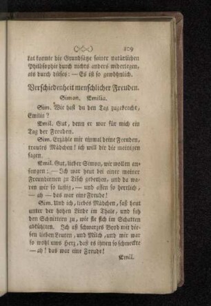 Verschiedenheit menschlicher Freuden.