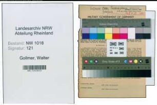 Entnazifizierung Walter Gollmer , geb. 16.12.1886 (Gaertner)