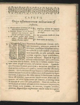 Caput I. Origo testamentorum militarium & Definitio
