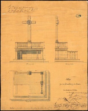 Zionskirche, Berlin: Altar, Grundriss, 2 Ansichten