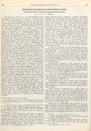 183-194 Jahrespunkt-Spekulation und frühchristliches Neujahrsfest