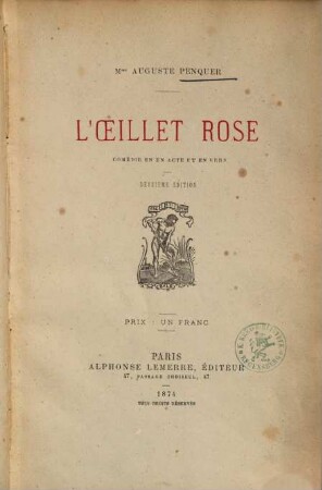 L'oeillet rose : comédie en un acte et en vers