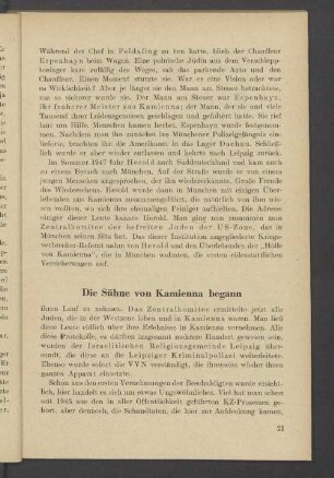 Die Sühne von Kamienna begann