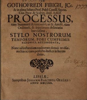 Processus tum summarii ... tum ordinarii delineatio