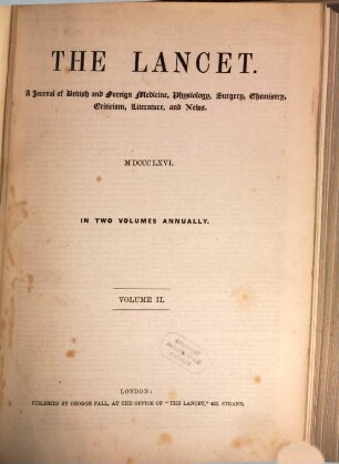 The lancet. 1866, Vol. 2