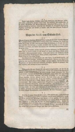 II. Wegen der Accise vom Schlacht-Vieh.