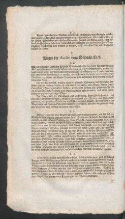 II. Wegen der Accise vom Schlacht-Vieh.