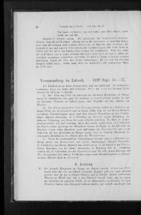 Versammlung zu Lübeck. - 1419 Sept. 14-27.