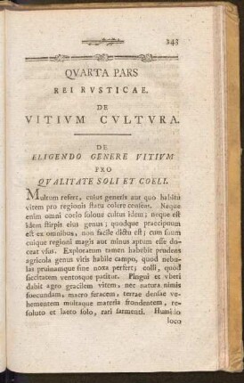 Quarta Pars Rei Rusticae. De Vitium Cultura