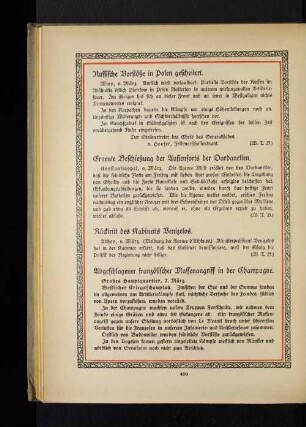 Abgeschlagener französischer Massenangriff in der Champagne.
