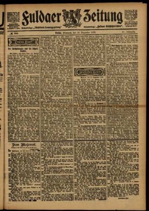 Erste Ausgabe vom Mittwoch, den 16. Dezember 1903.