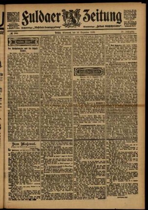 Erste Ausgabe vom Mittwoch, den 16. Dezember 1903.