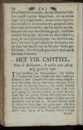 Het VIII. Capittel.