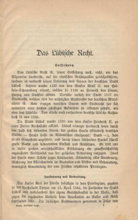 Das Lübische Recht.