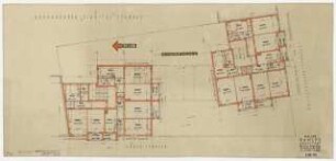 Wohnhausbebauung Weißenburger Straße Ecke Jägerstraße für Schüttel, Berlin-Spandau: Grundriss Obergeschoss 1:100