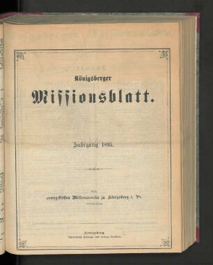 1895: Königsberger Missionsblatt