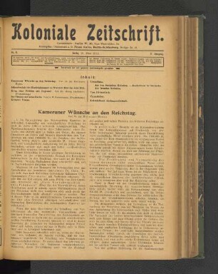 Nr. 11. Berlin, 15. März 1912. 13. Jahrgang.