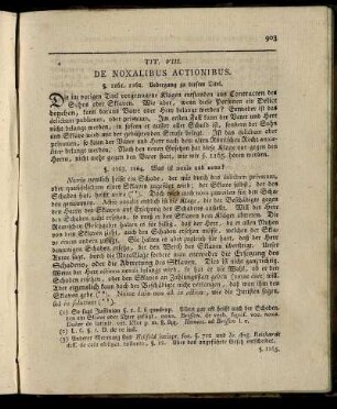 Tit. VIII. De Noxalibus Actionibus – Tit. XVIII. De Publicis Judiciis