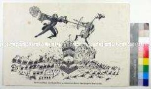 Karikatur mit Wortspielerei auf Franz Liszt und den Generalbass