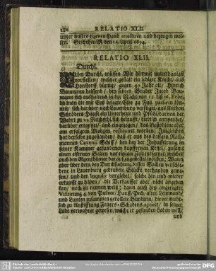 Relatio XLII