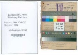 Entnazifizierung Ernst Mellinghaus , geb. 08.09.1902 (Beamter)