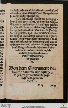 Von dem Sacrament der Tauff...