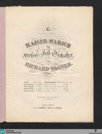 Kaiser-Marsch : für großes Fest-Orchester