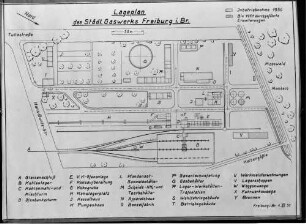 Freiburg i. Br.: Plan des städt. Gaswerks