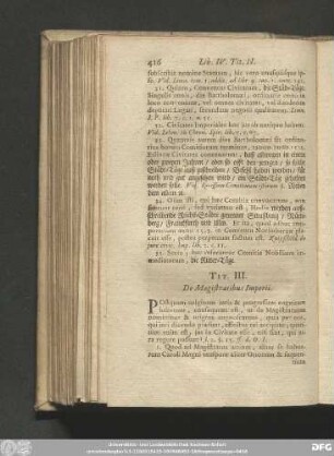 Tit. III. De Magistratibus Imperii.