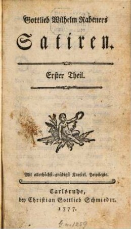 Gottlieb Wilhelm Rabeners Satiren, 1