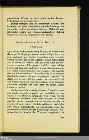 Zweiundzwanzigstes Kapitel: Kamele