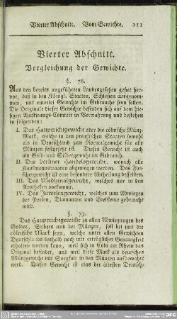 Vierter Abschnitt. Vergleichung der Gewichte