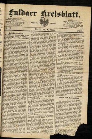 Ausgabe vom Dienstag, den 26. Januar 1886.