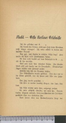 Flucht - Erste Berliner Erlebnisse