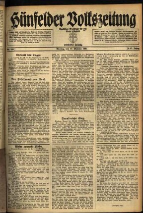Ausgabe vom Montag, den 17. Oktober 1921.