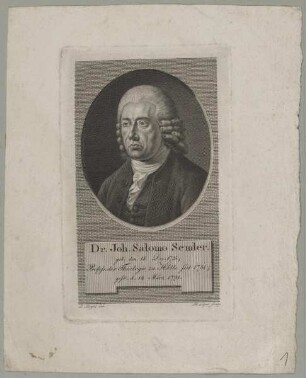 Bildnis des Joh. Salomo Semler