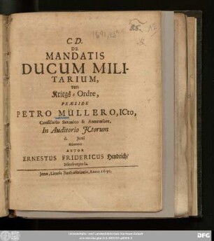 De Mandatis Ducum Militarium