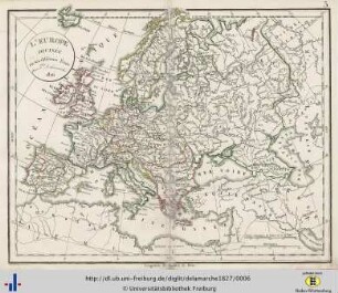 L'Europe divisée en ses différens États. 1826.