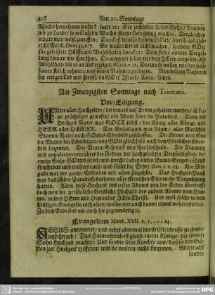 Am Zwanzigsten Sonntage nach Trinitatis