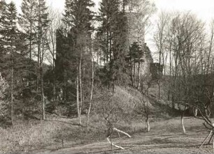 Erzgebirge. Niederlauterstein, nordöstlich Marienberg. Burgruine Lauterstein. Ansicht von Nordwest