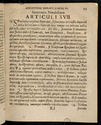125-136, Articuli XVII - XIX