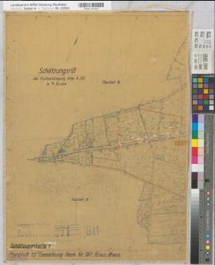 Heek, Flurbereinigung (Umlegung) Ahle, Schätzungskarte 1 Planbl.12,1