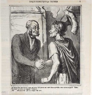 - Ah! mon cher monsieur, vous m'avez fait passer une soirée bien agréable, vous m'avez rappelé Talma. - Vraiment je vous ai rappelé Talma? - Oui.... notamment par la coupe du nez.