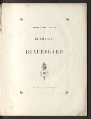 Notice historique sur le Château de Beauregard