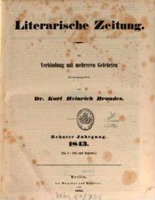 Literarische Zeitung. 10. 1843